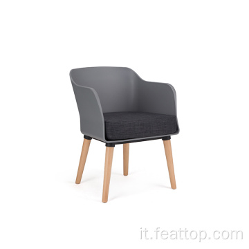 Design semplice design in tessuto braccio imbottito sedia per il tempo libero